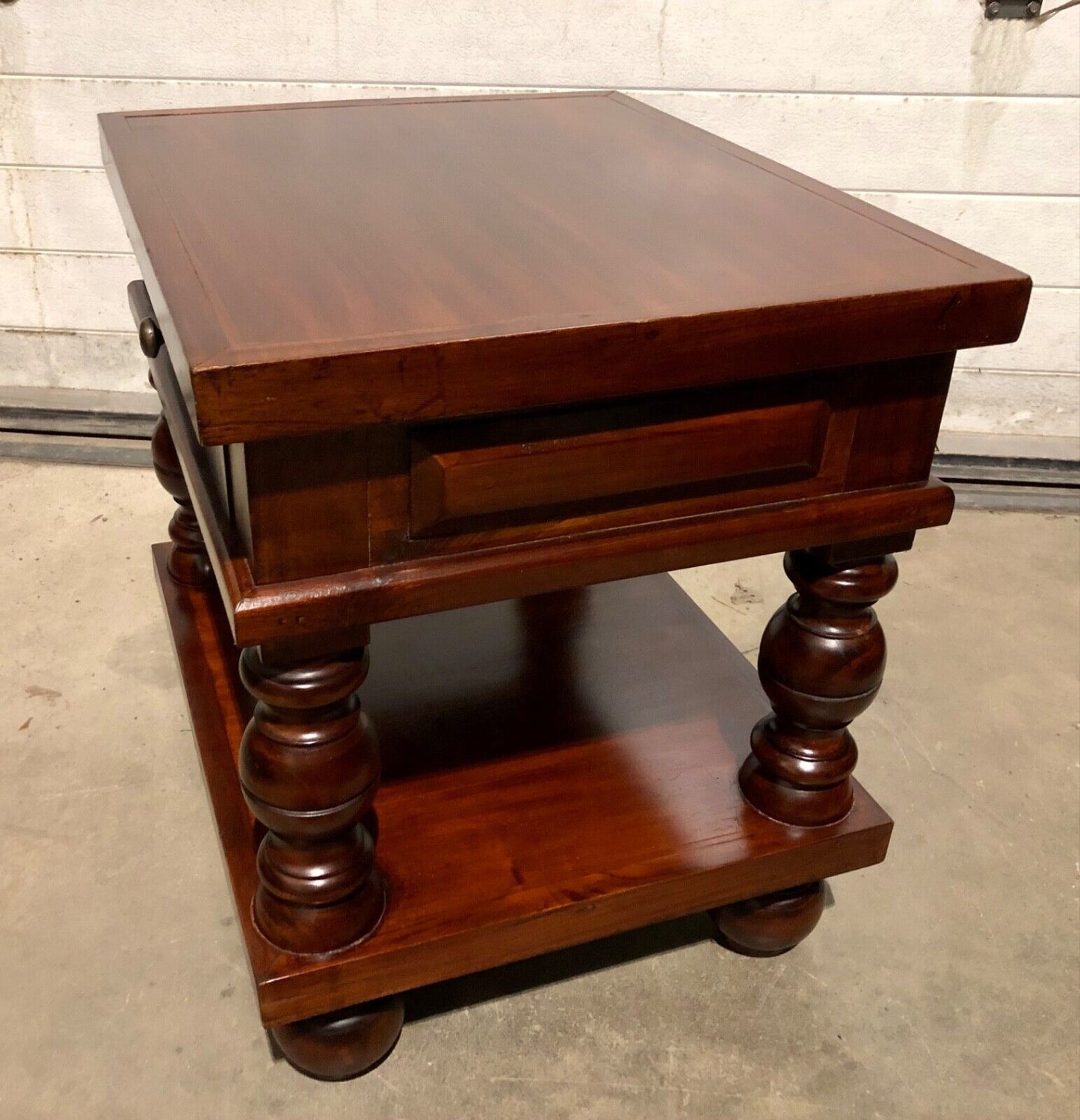 000771....Handsome Pair Of Vintage Bedside Tables / Lamp Tables ( sold )