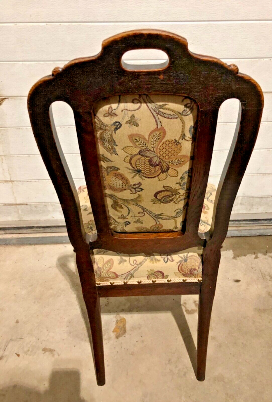 000790....Handsome Set Of Four Antique Carved Oak Dining Chairs