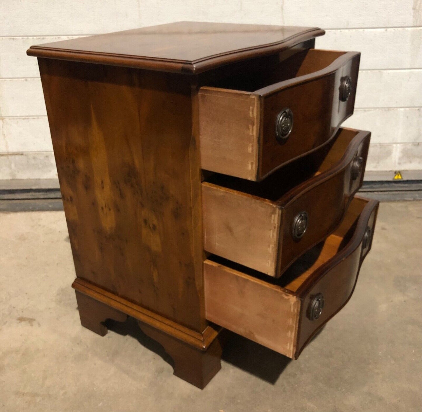 000781.....Handsome Pair Of Vintage Yew Bedside Chests / Bedside Tables( sold )