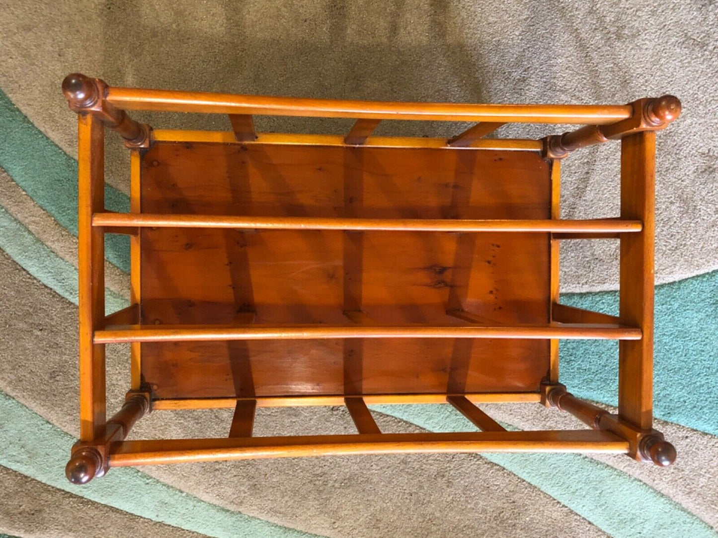 000783....Handsome Vintage Yew Canterbury / Magazine Rack ( sold )