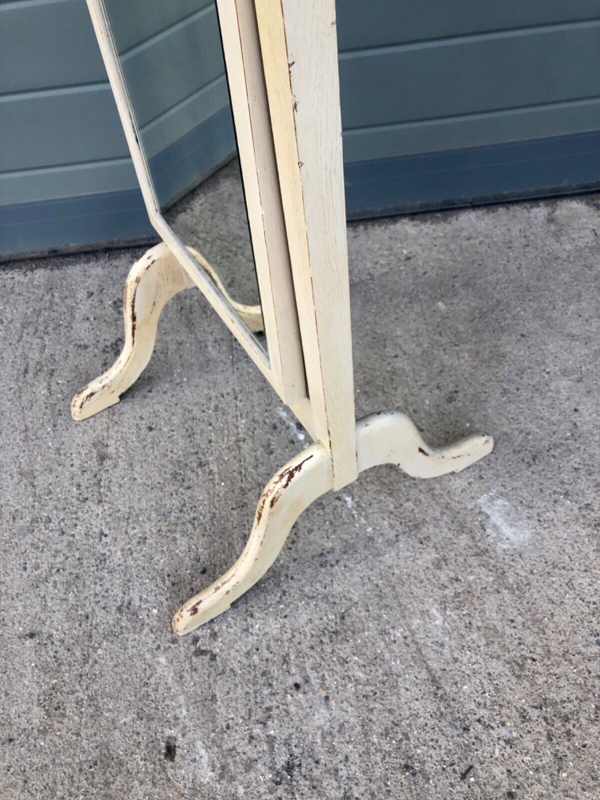 000799....Handsome Vintage Painted Cheval Mirror ( sold )