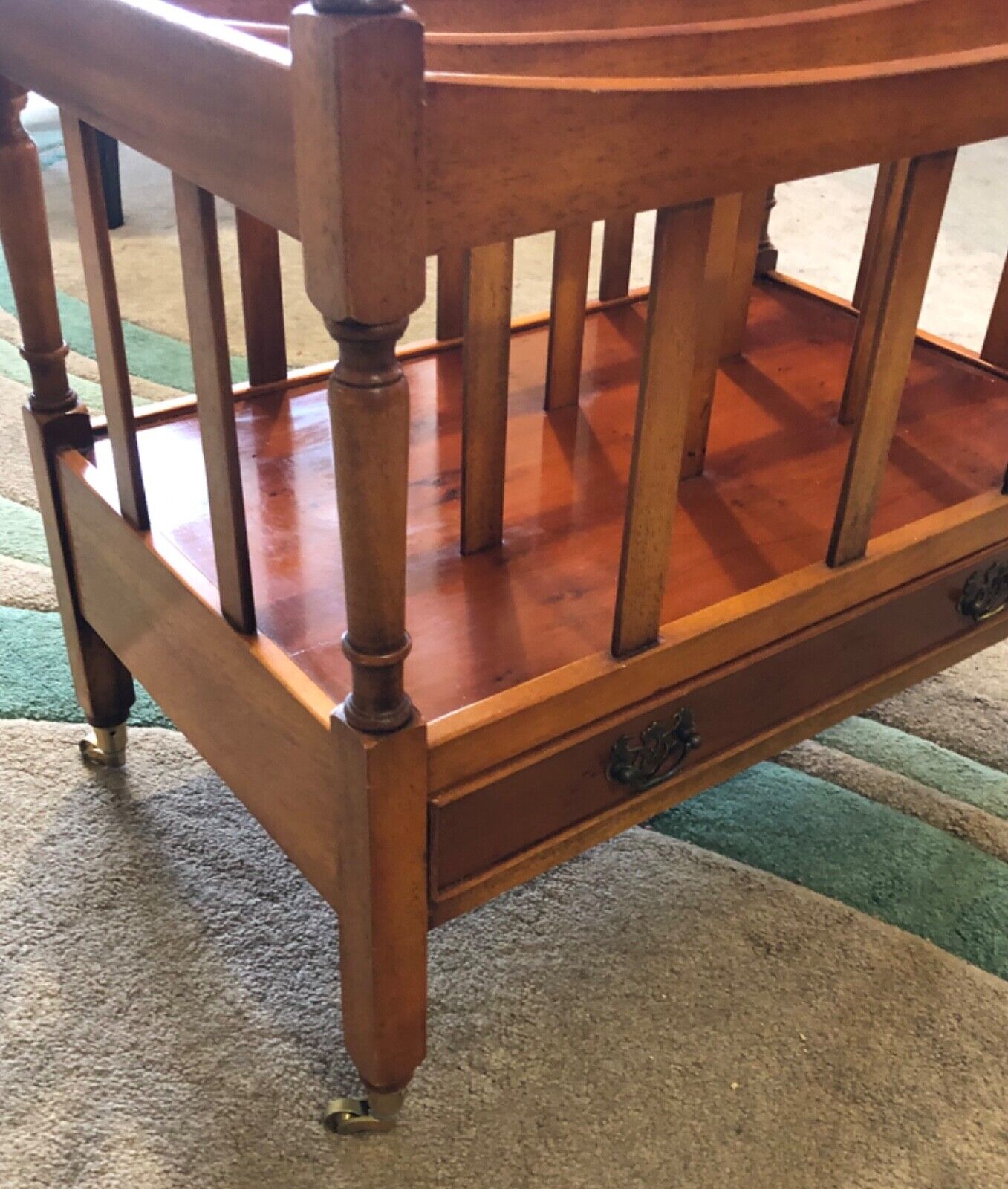 000783....Handsome Vintage Yew Canterbury / Magazine Rack ( sold )