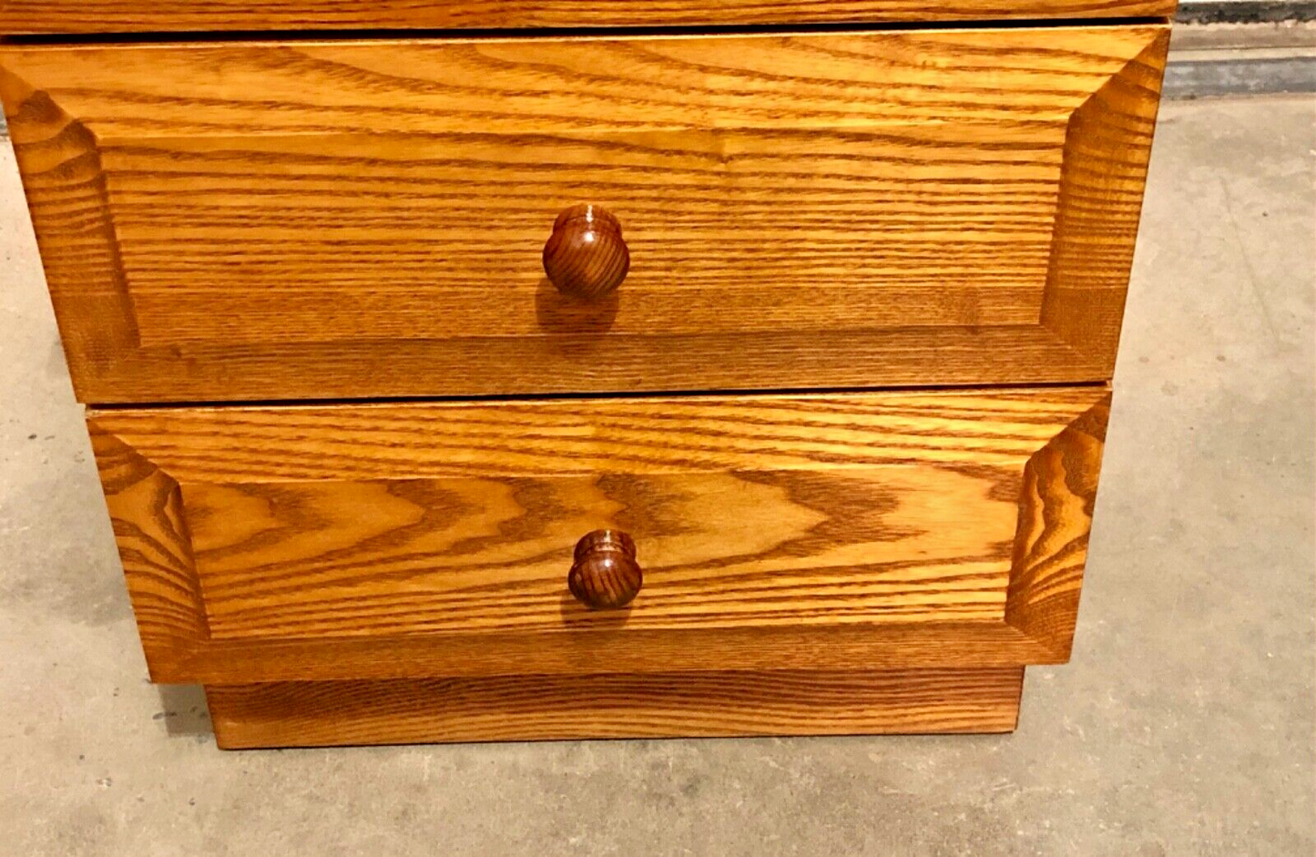 000827....Handsome Pair Of Solid Ash Bedside Chests / Vintage Ash Lamp Tables ( sold )