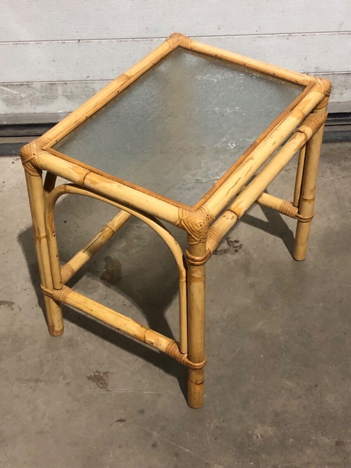 000769....Large Nest Of Vintage Bamboo Tables / Coffee Tables