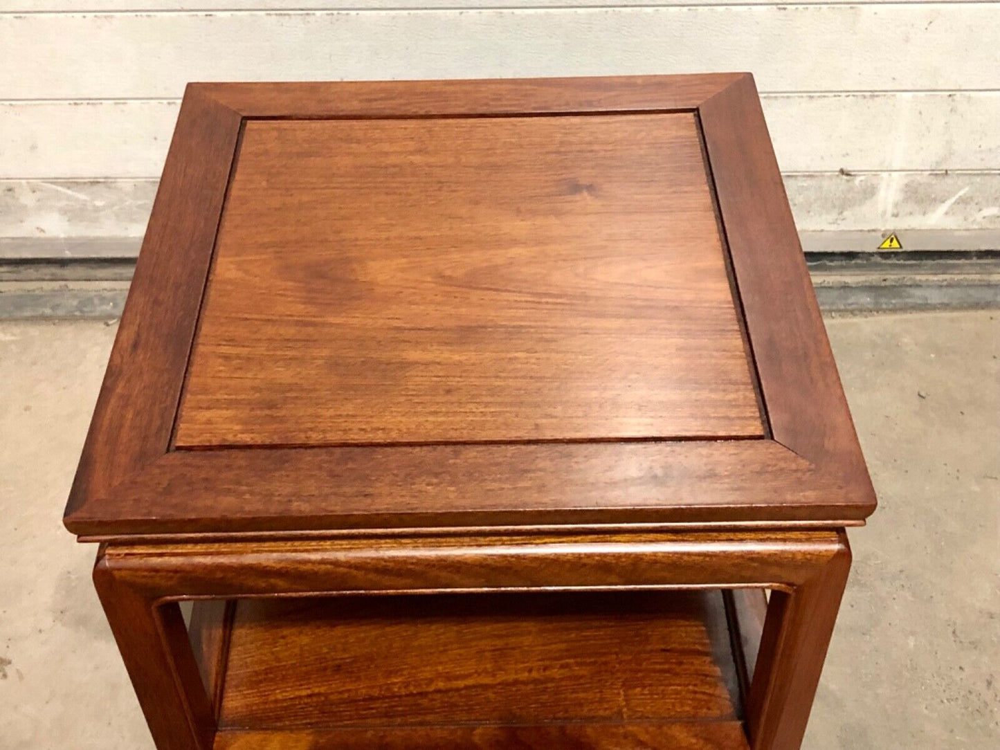 000736....Handsome Pair Of Chinese Hardwood Bedside Tables / Lamp Tables ( sold )