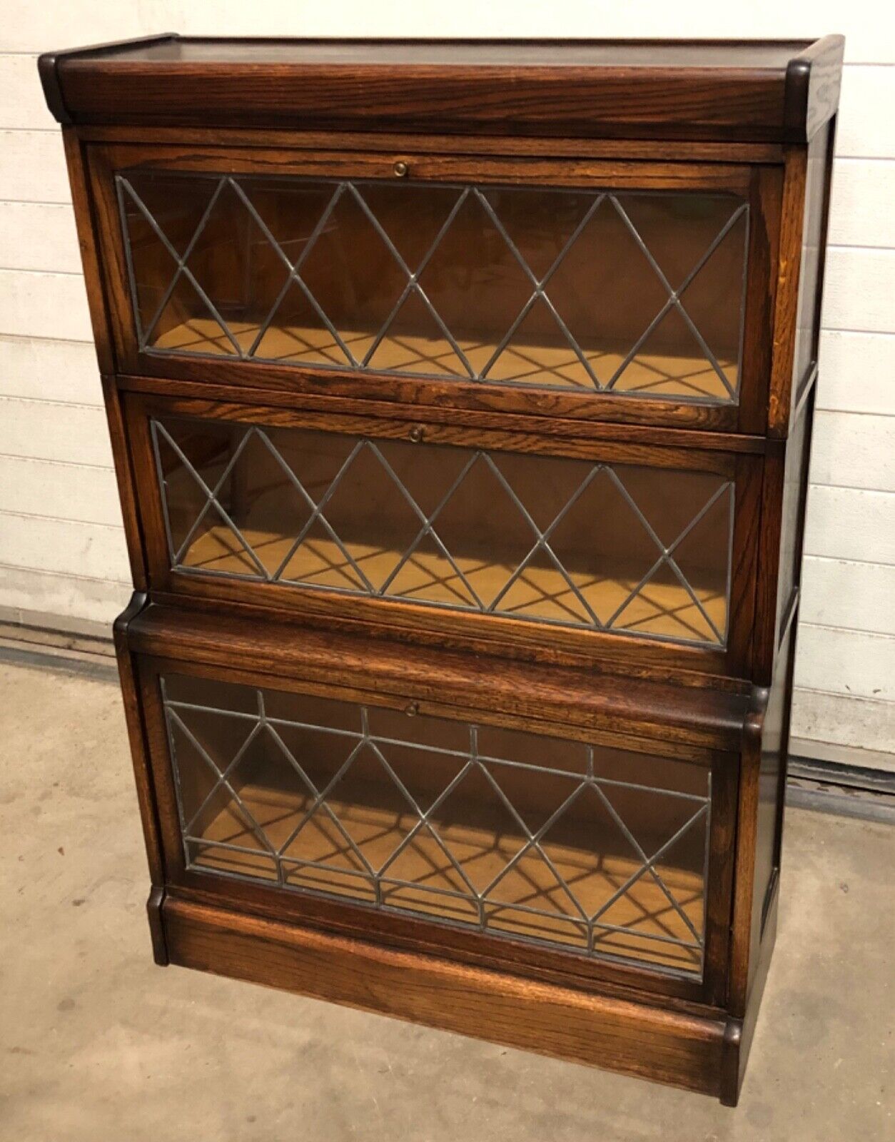 000777....Handsome Vintage Barristers Style Bookcase / Stacking Glazed Bookshelves