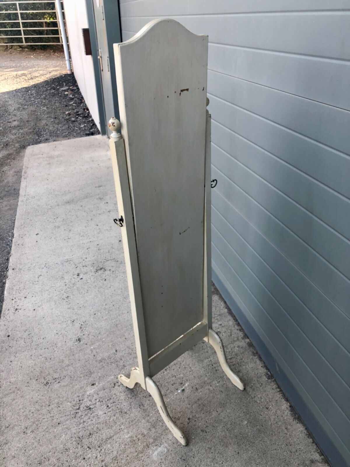 000799....Handsome Vintage Painted Cheval Mirror ( sold )