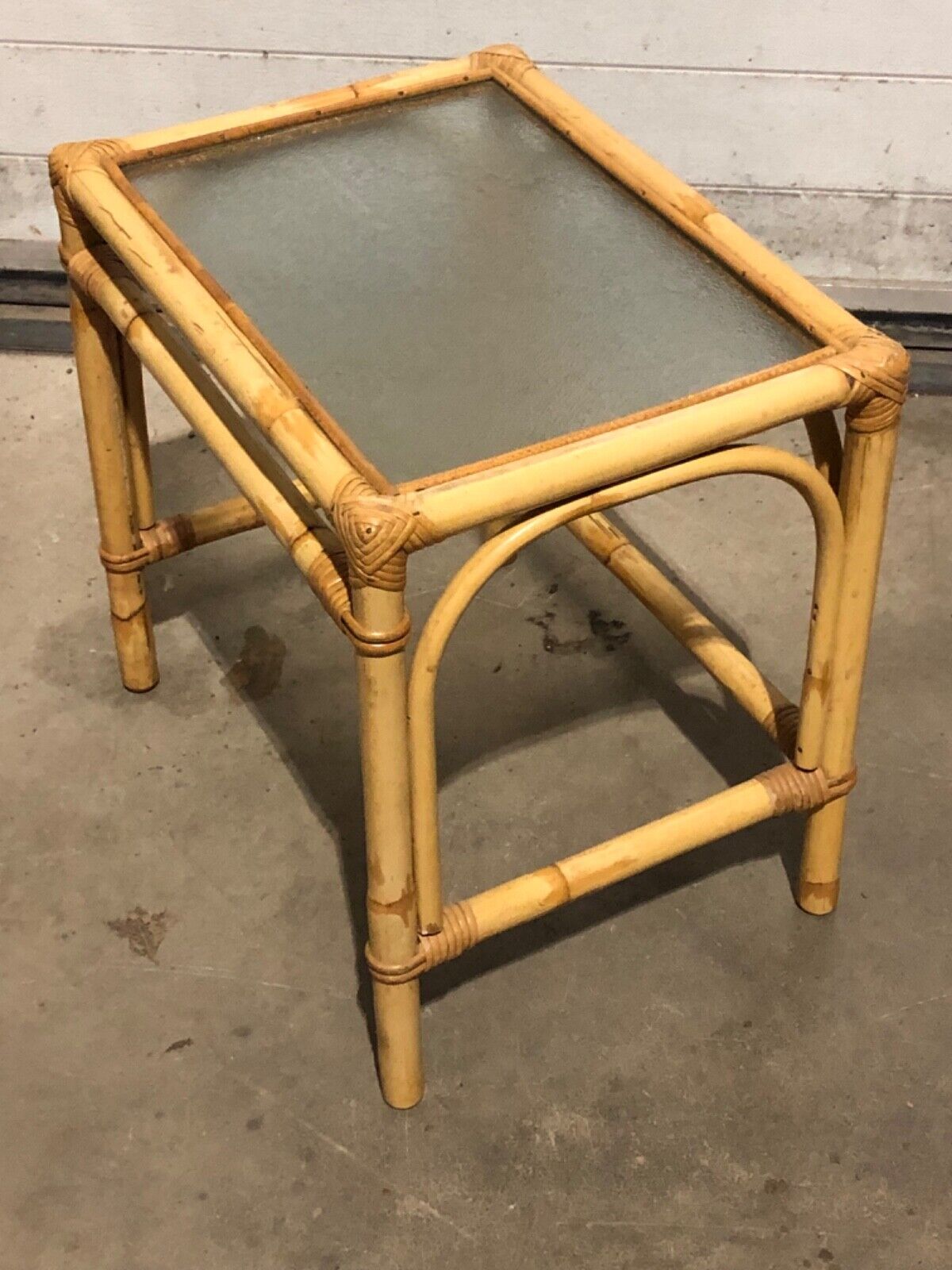 000769....Large Nest Of Vintage Bamboo Tables / Coffee Tables