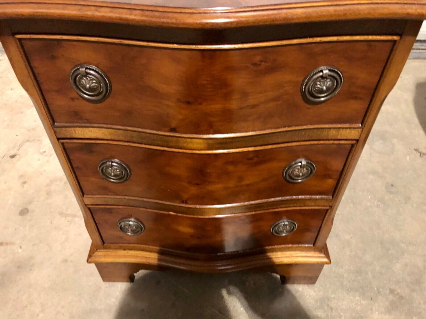 000781.....Handsome Pair Of Vintage Yew Bedside Chests / Bedside Tables( sold )