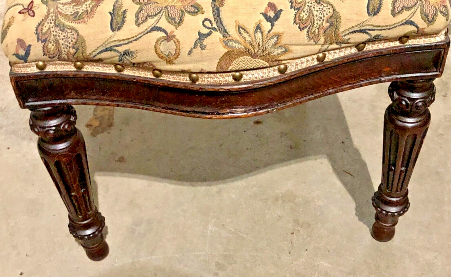 000790....Handsome Set Of Four Antique Carved Oak Dining Chairs