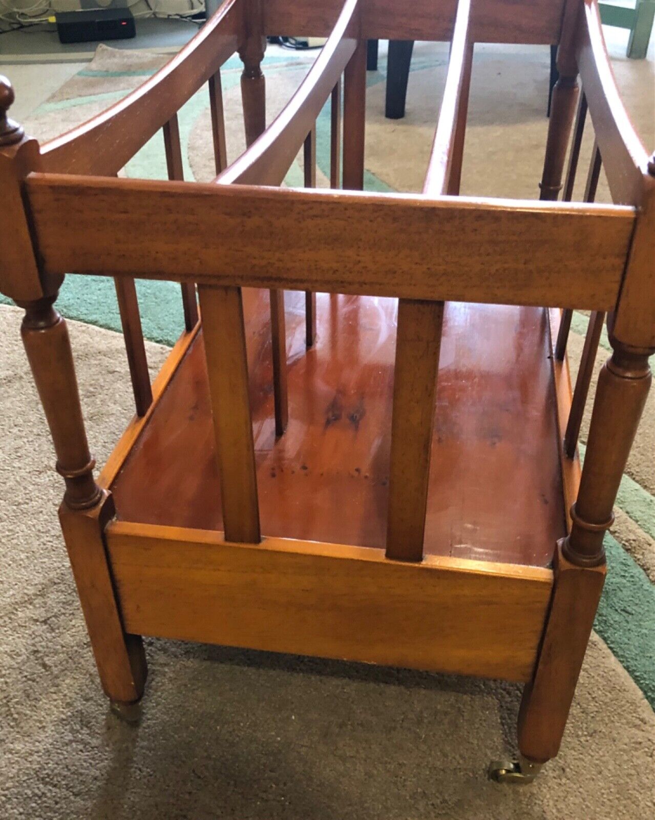 000783....Handsome Vintage Yew Canterbury / Magazine Rack ( sold )