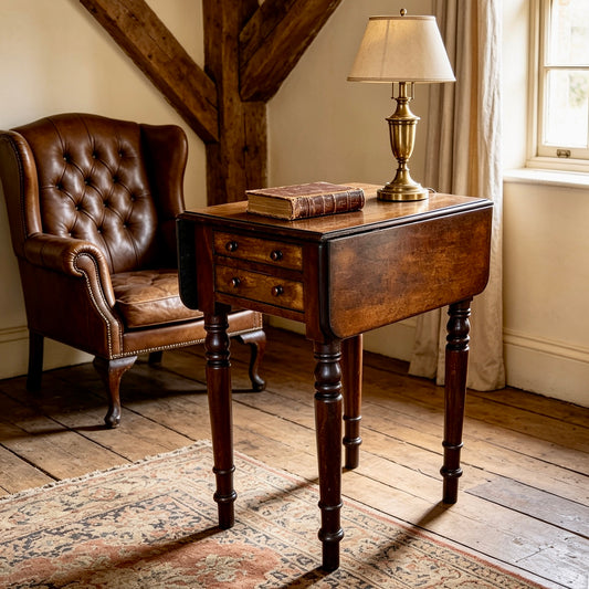 000509....Handsome Antique Mahogany Lamp Table