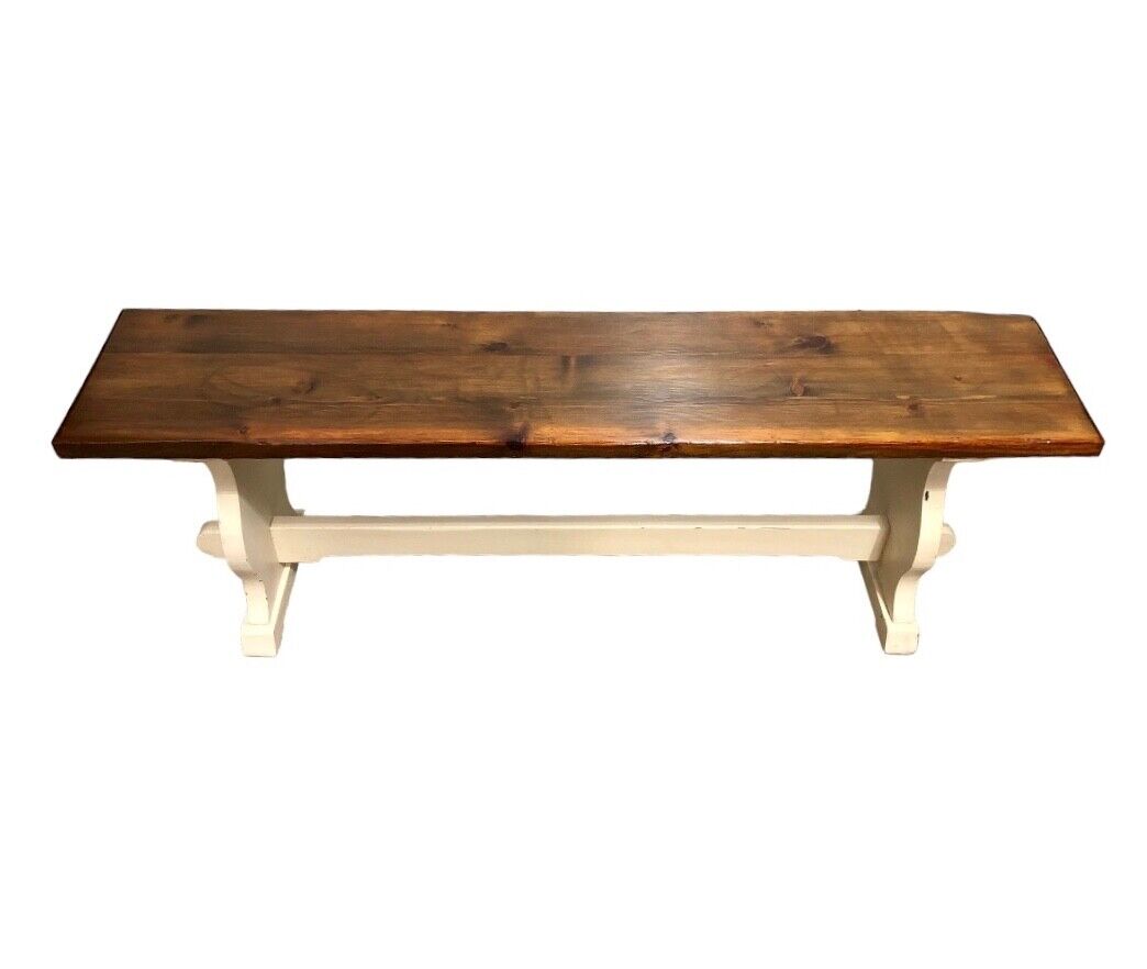 000745....Classic Vintage Bench With Painted Base ( sold )