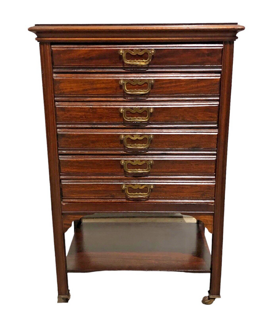 000775....Handsome Antique Rosewood Music Cabinet / Sheet Music Chest( sold )