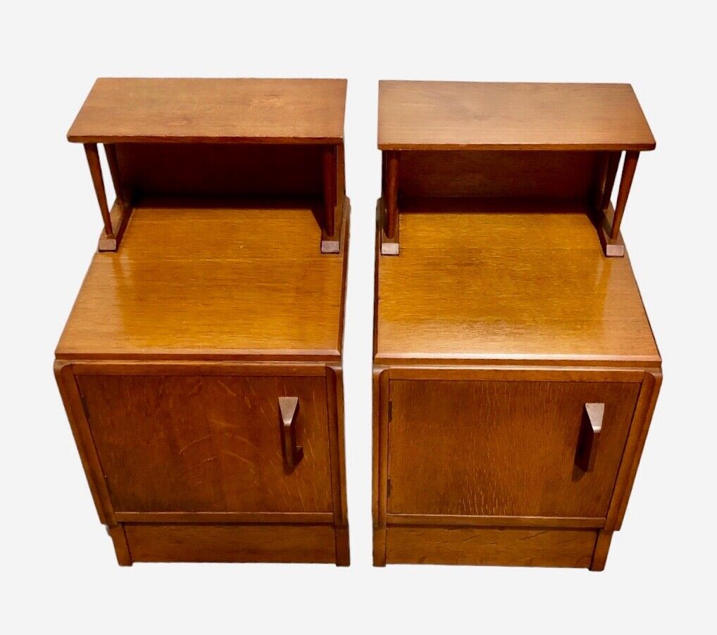 000806....Two Retro G Plan Oak Bedside Cabinets / Bedside Tables ( sold )