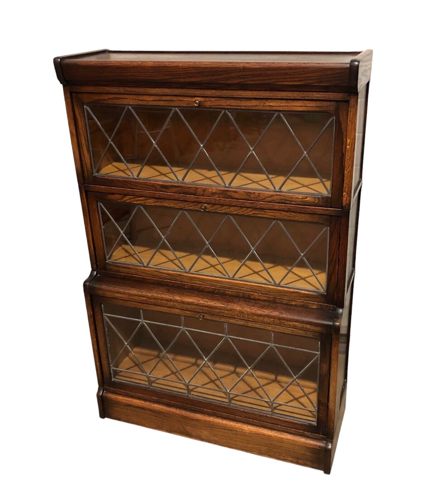 000777....Handsome Vintage Barristers Style Bookcase / Stacking Glazed Bookshelves