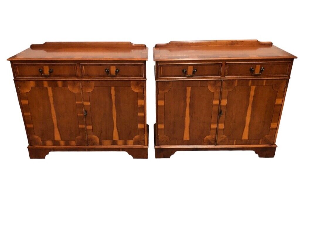 000824....Stunning Pair Of Vintage Yew Side Cabinets ( sold )