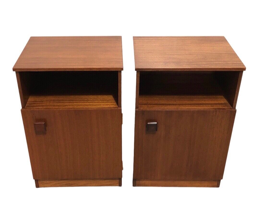 000823....Two Retro Teak Bedside Cabinets By Remploy ( sold )