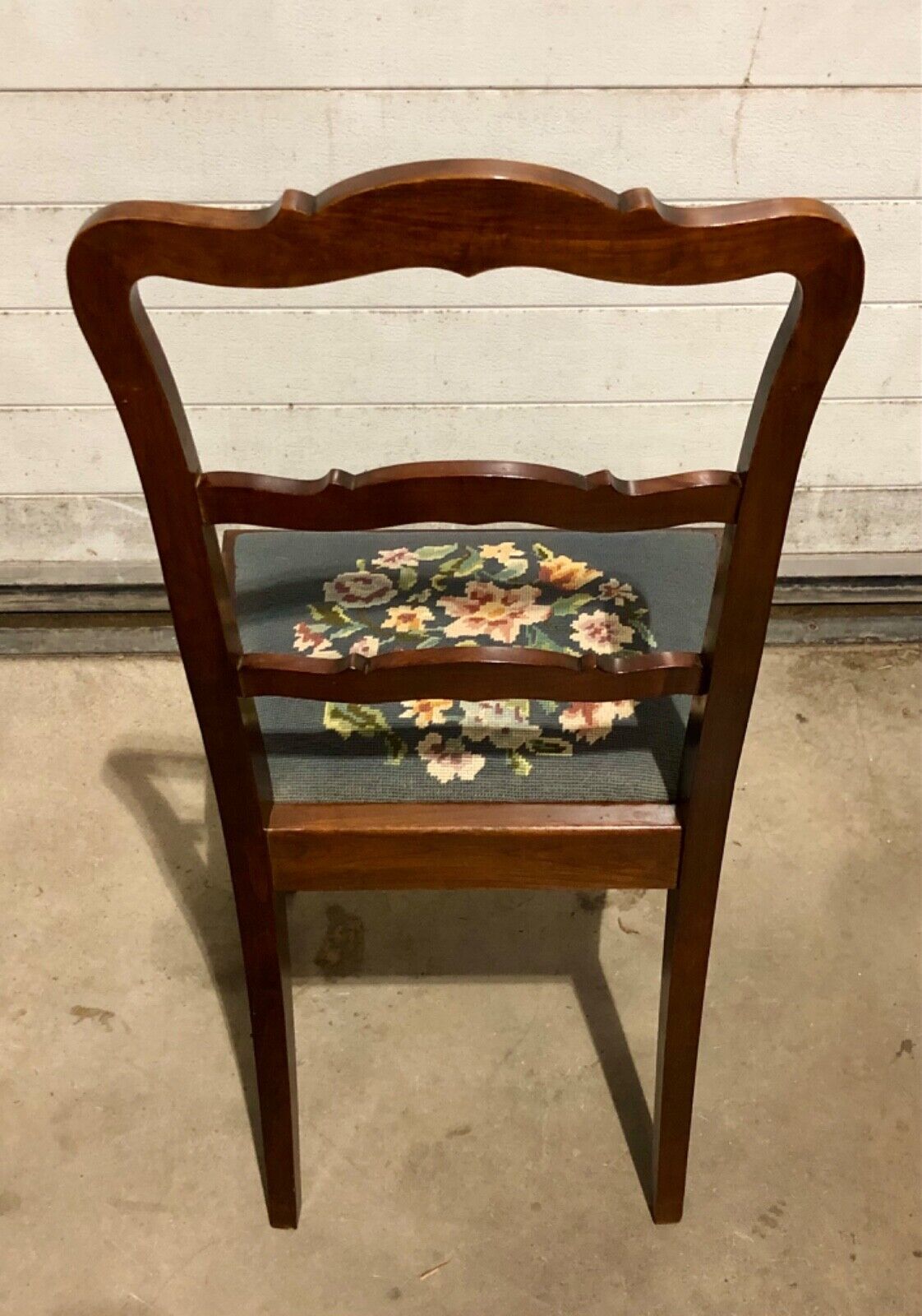 000744....Handsome Set Of Four Vintage Chairs With Tapestry Seats