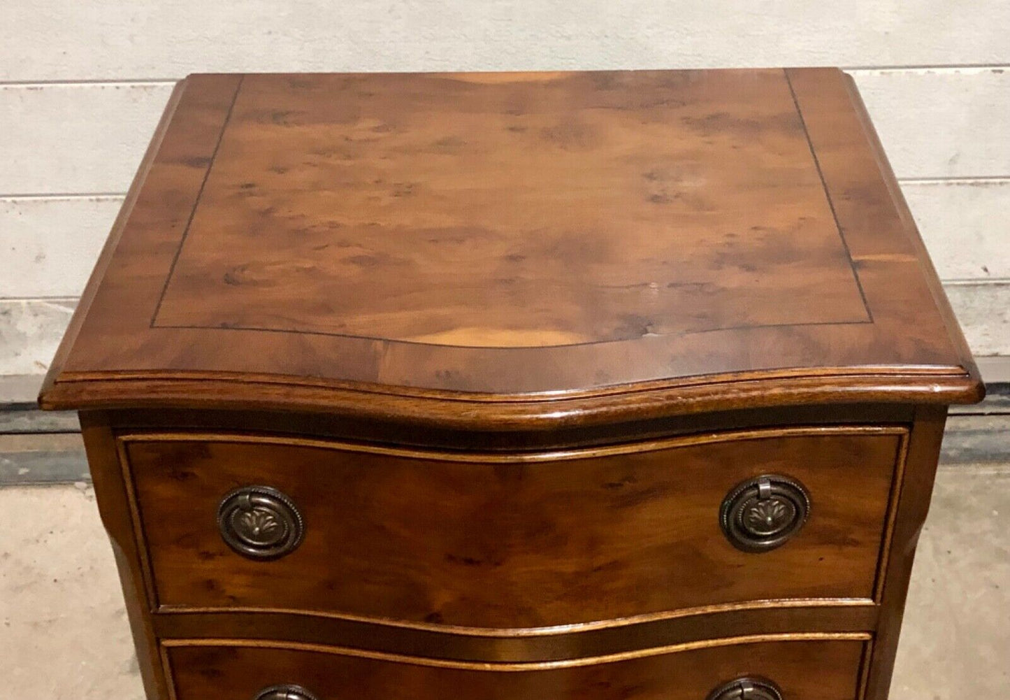 000781.....Handsome Pair Of Vintage Yew Bedside Chests / Bedside Tables( sold )