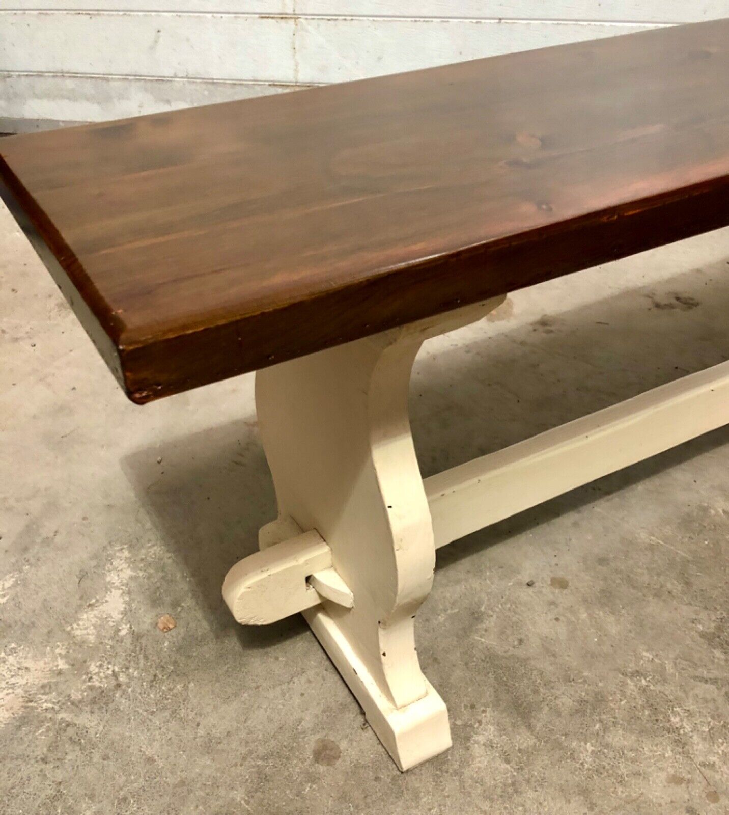 000745....Classic Vintage Bench With Painted Base ( sold )