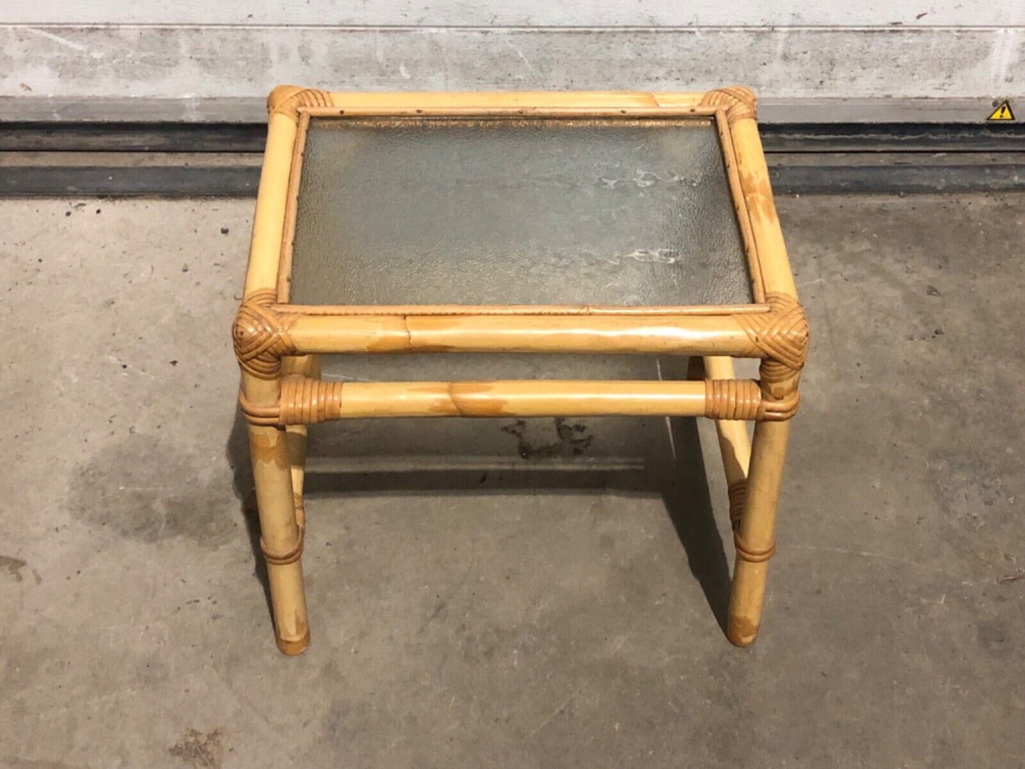 000769....Large Nest Of Vintage Bamboo Tables / Coffee Tables