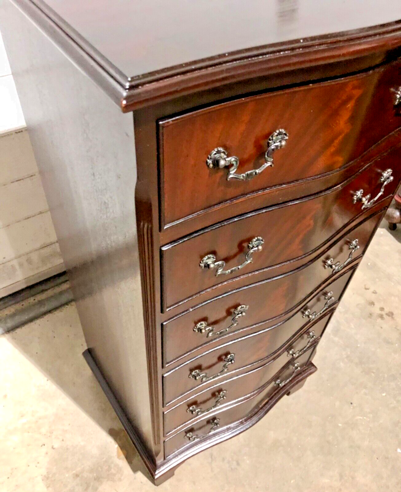 000764....Handsome Vintage Tallboy Chest / Chest Of Six Drawers ( sold )