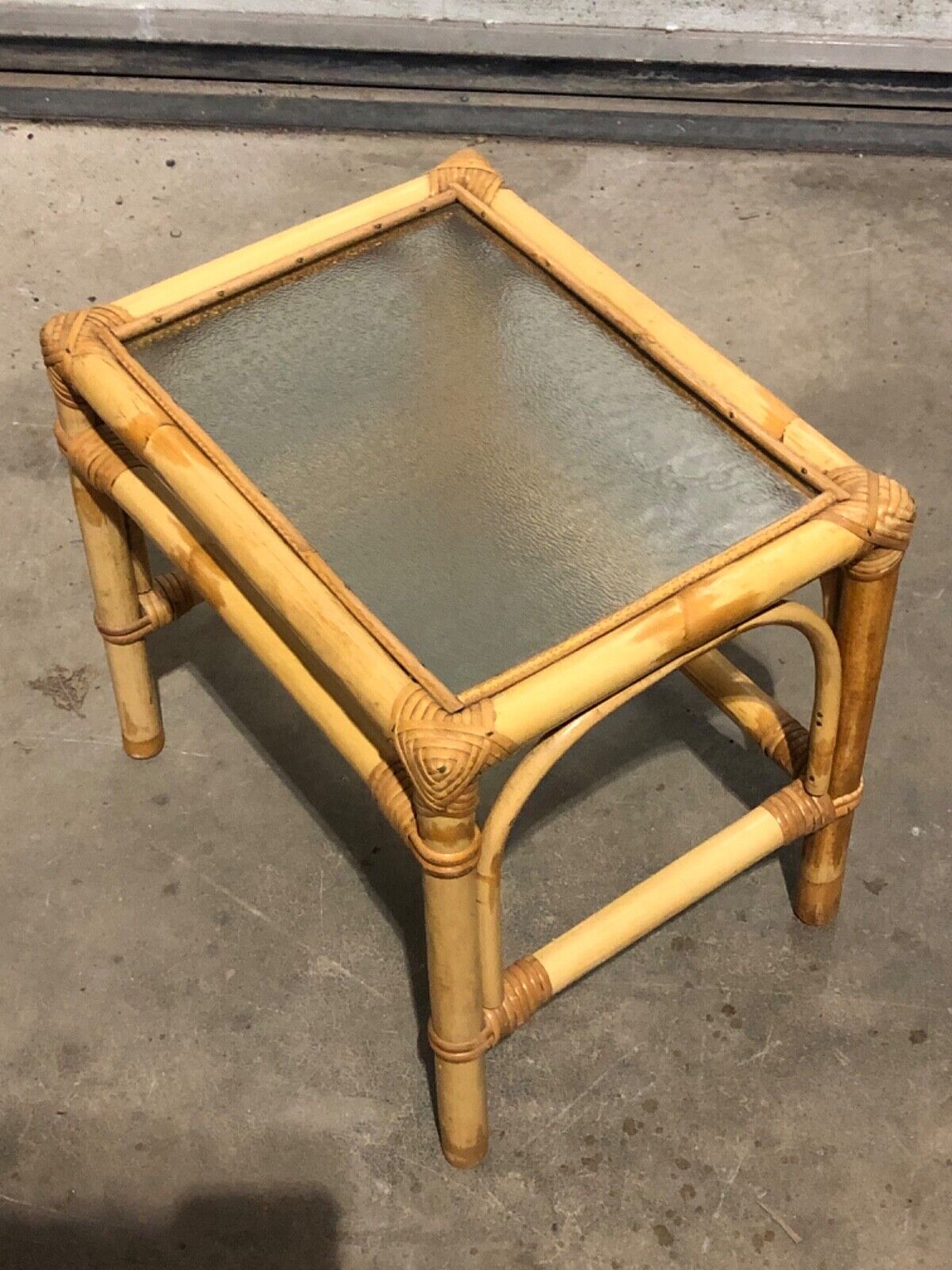 000769....Large Nest Of Vintage Bamboo Tables / Coffee Tables