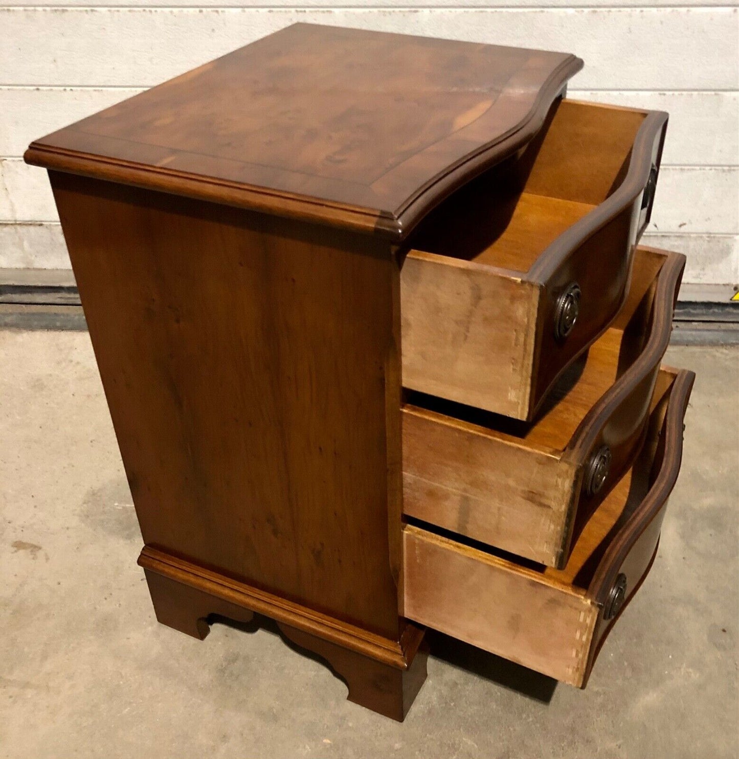 000781.....Handsome Pair Of Vintage Yew Bedside Chests / Bedside Tables( sold )