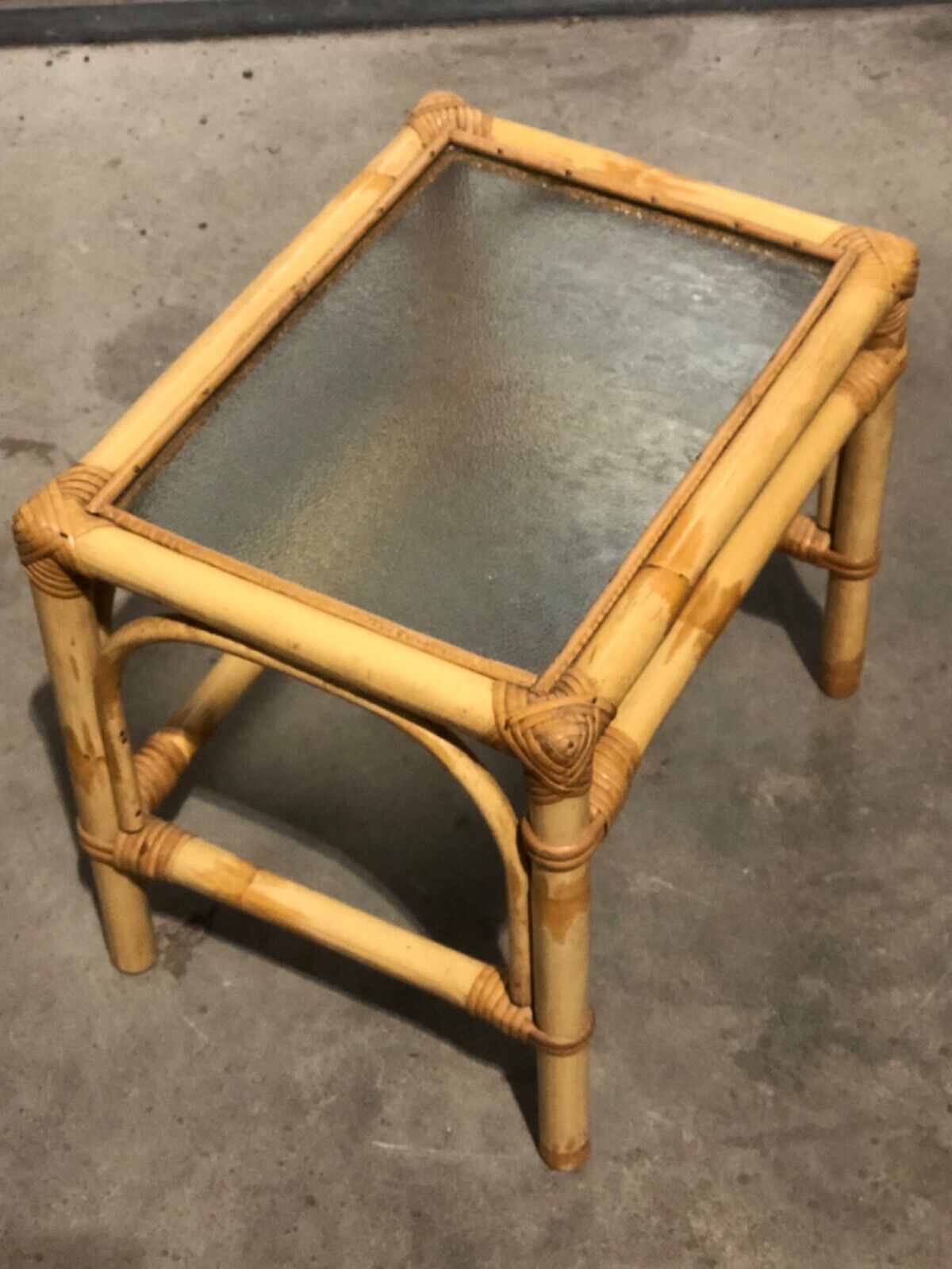 000769....Large Nest Of Vintage Bamboo Tables / Coffee Tables