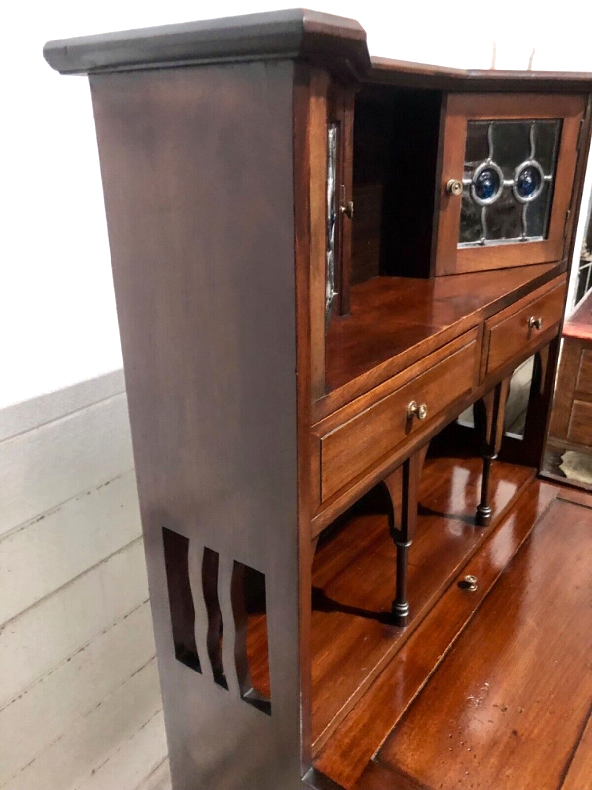 000786....Stunning Arts And Crafts Mahogany Writing Desk By Liberty's Of London ( Sold )