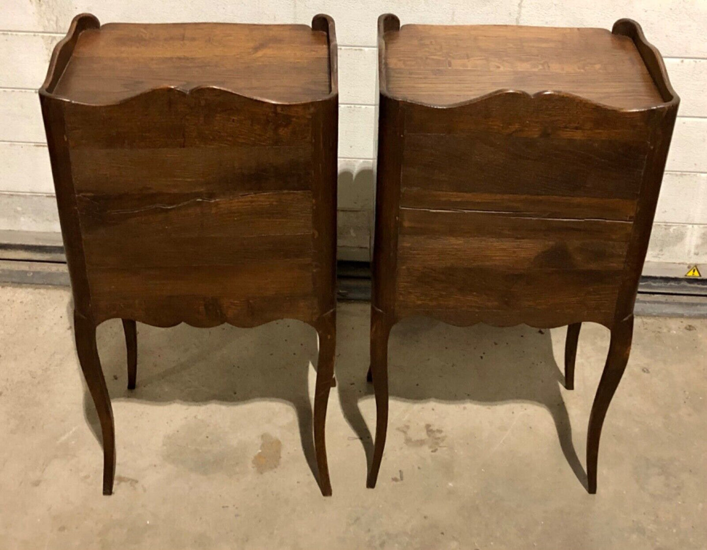 000766....Handsome Pair Of Antique French Oak Bedside Tables / Nightstands( sold )