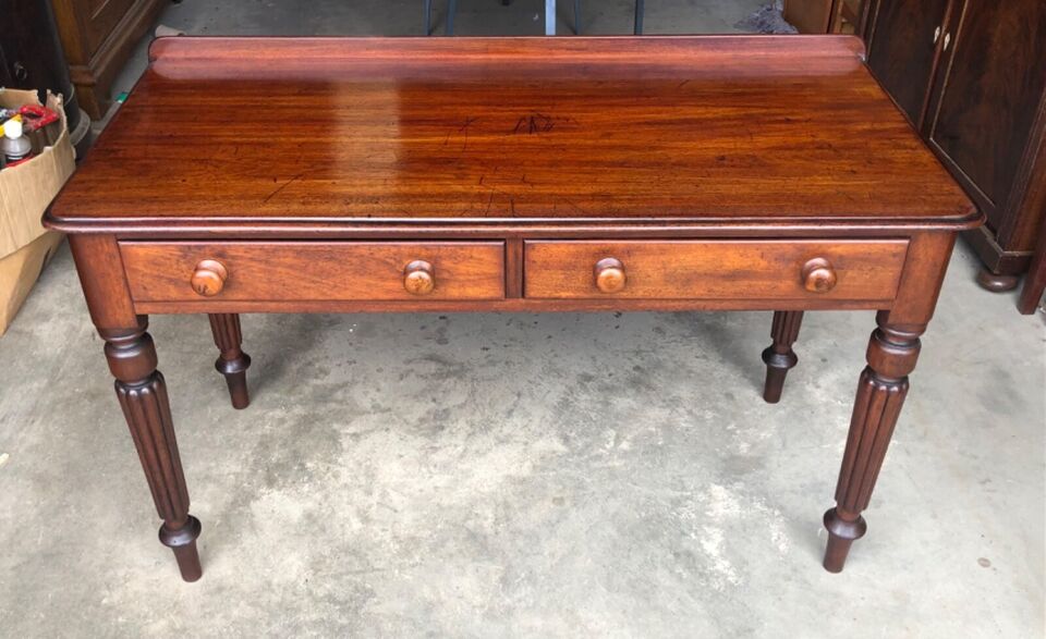 000756....Handsome Antique Mahogany Writing / Hall Table