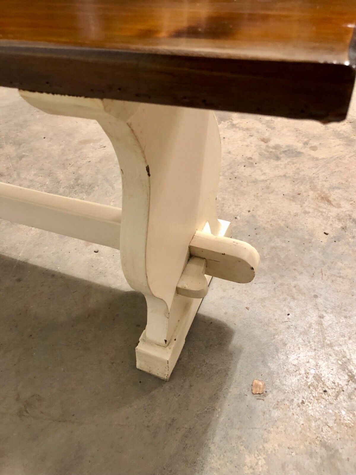000745....Classic Vintage Bench With Painted Base ( sold )
