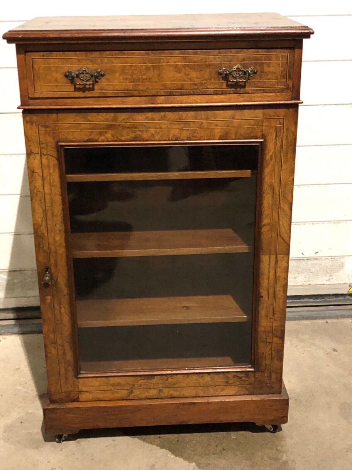 000773....Handsome Antique Walnut Pier Cabinet ( sold )