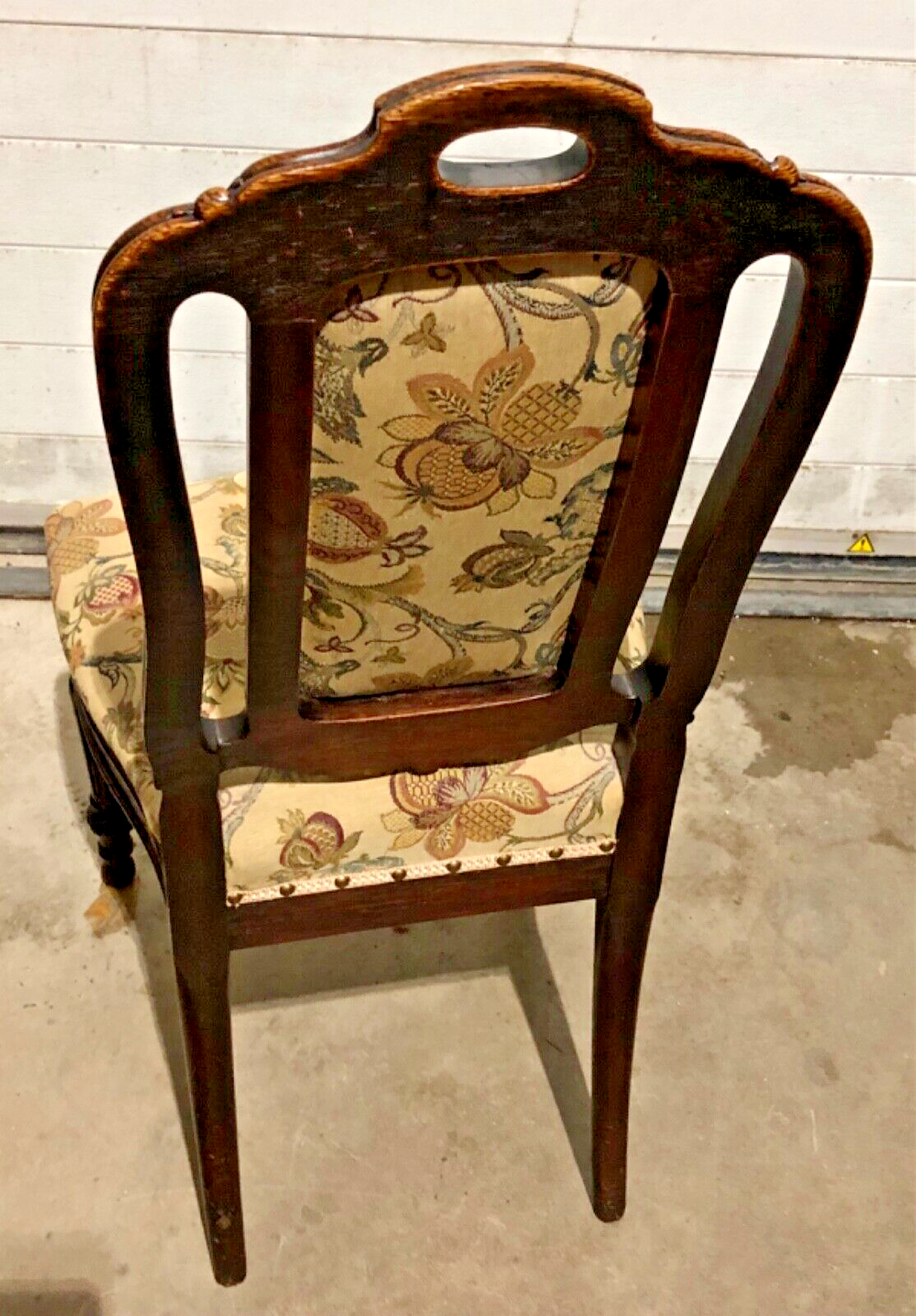 000790....Handsome Set Of Four Antique Carved Oak Dining Chairs