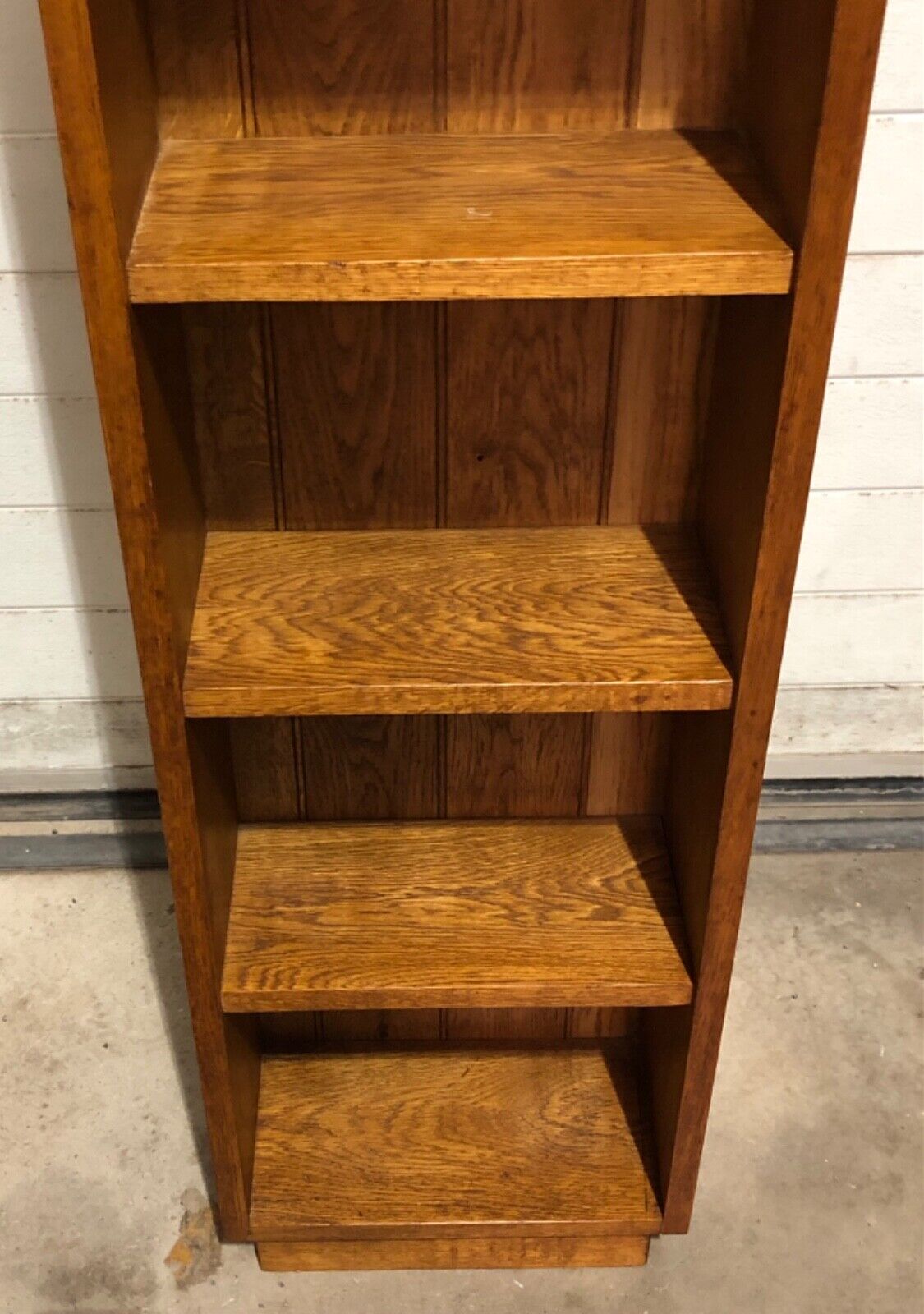 000789....Handsome Pair Of Vintage Solid Oak Bookcases
