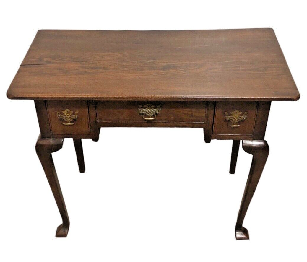 000801....Handsome Antique Oak Lowboy / Writing Table