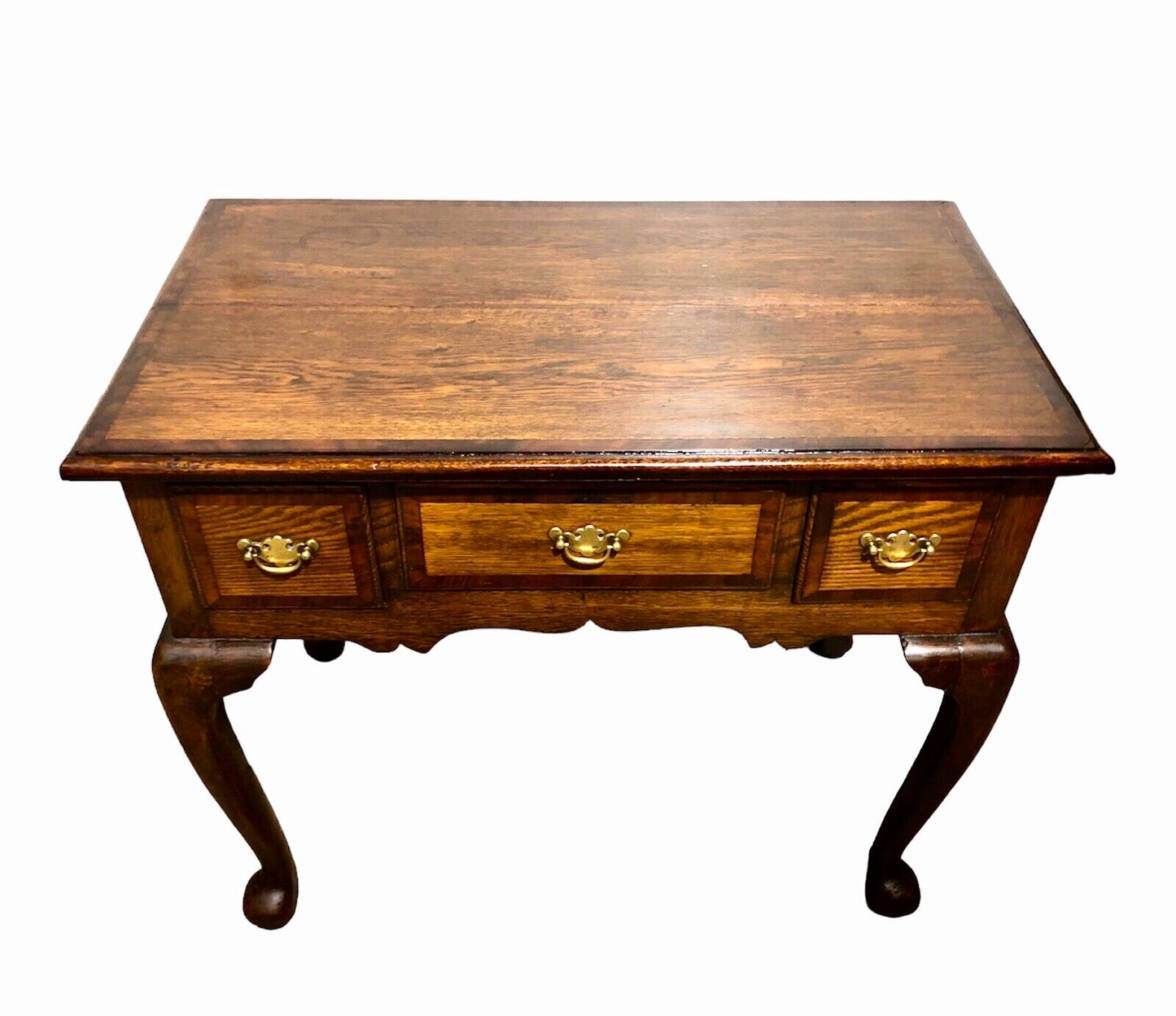 000796....Handsome Vintage Oak Lowboy Desk