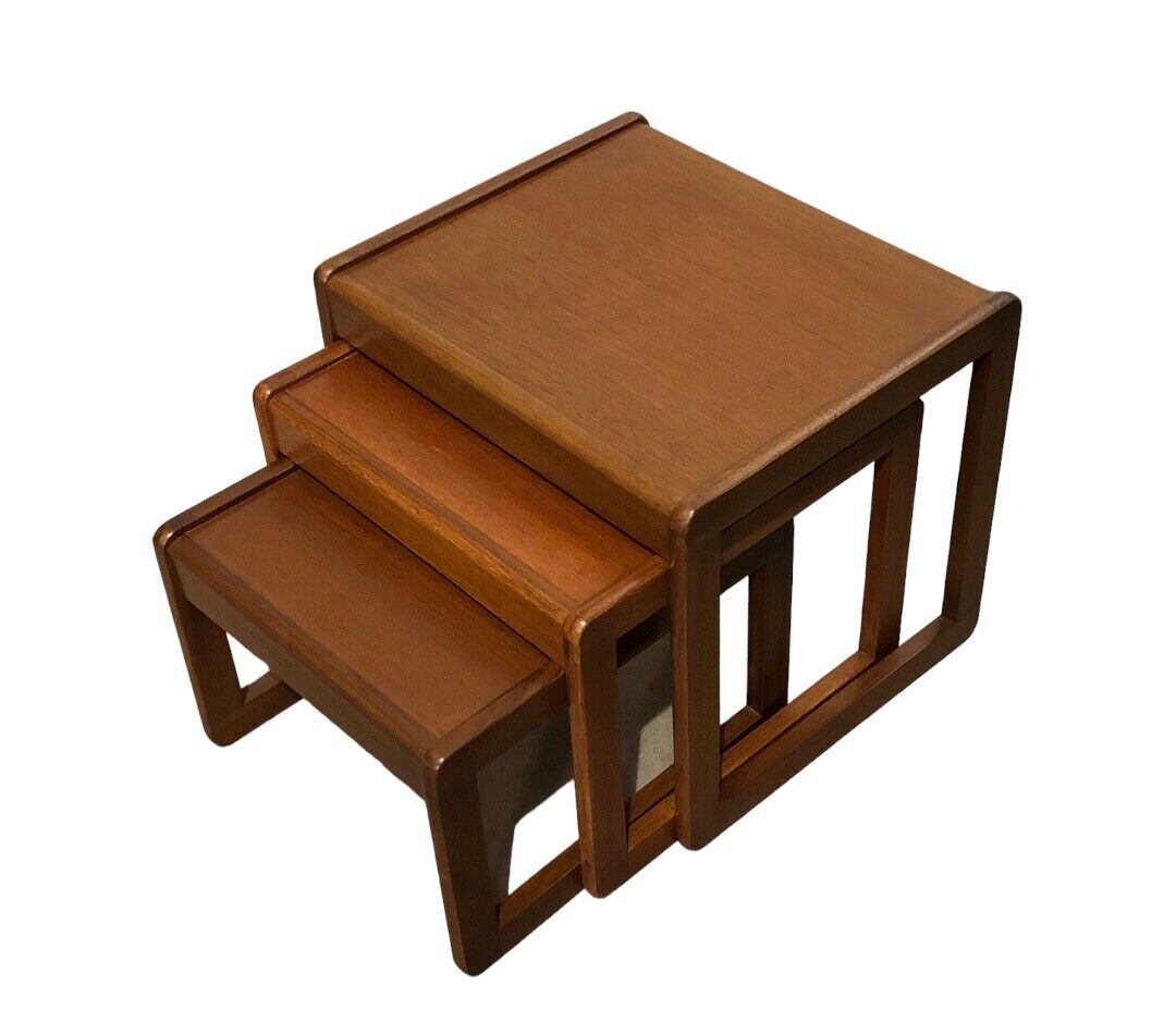 000757....Retro Teak Nest Of Coffee Tables