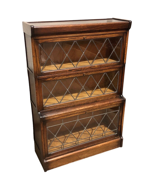 000777....Handsome Vintage Barristers Style Bookcase / Stacking Glazed Bookshelves