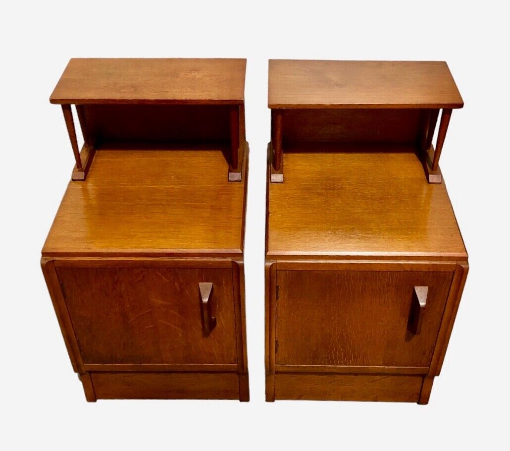 000806....Two Retro G Plan Oak Bedside Cabinets / Bedside Tables ( sold )