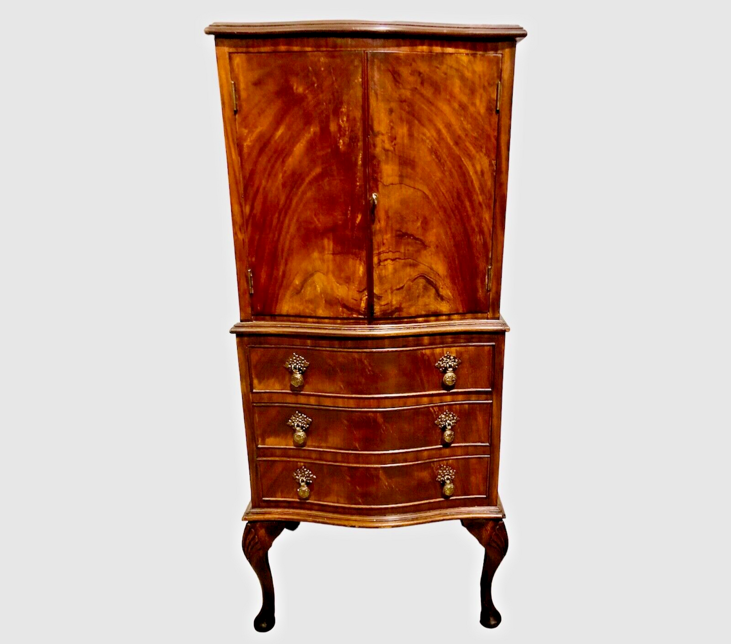 000794....Handsome Small Vintage Mahogany Drinks Cabinet With Drawers ( sold )
