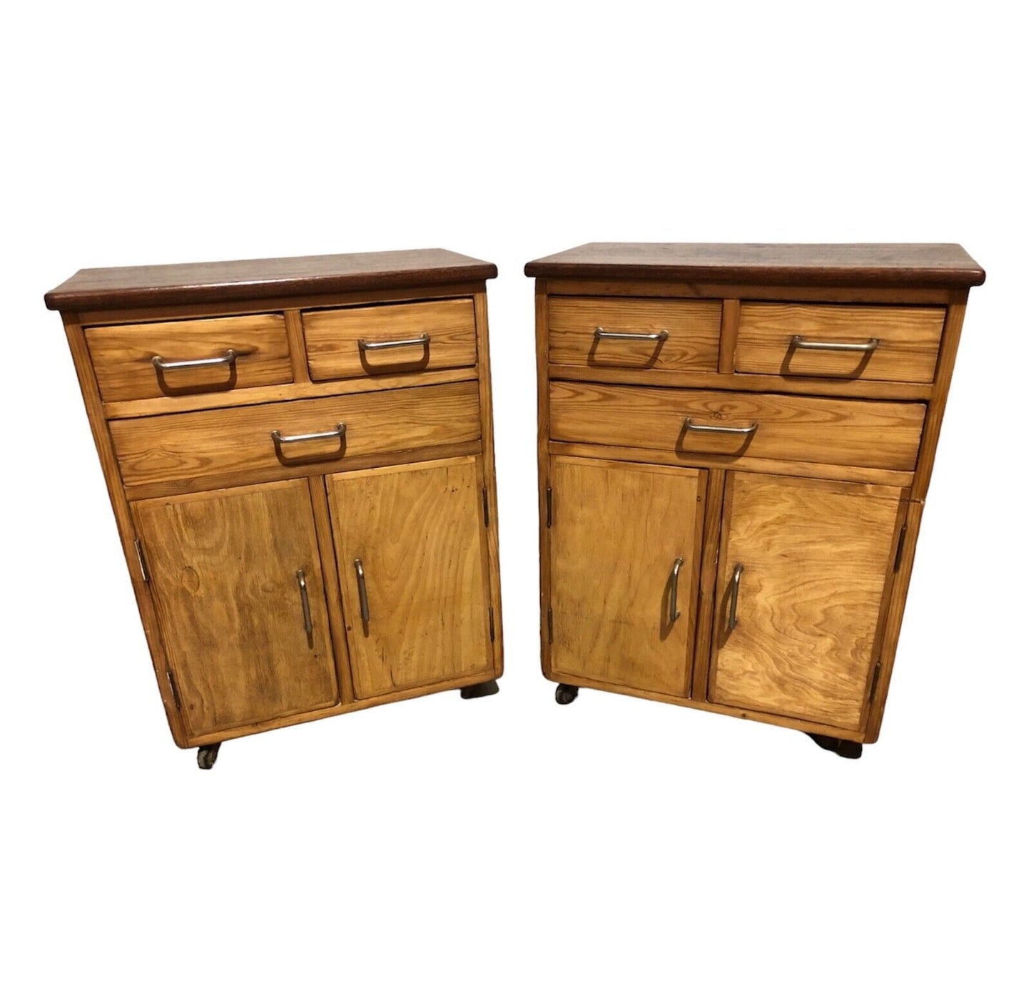 000774....Handsome Pair Of Vintage Cabinets / Bedside Cabinets