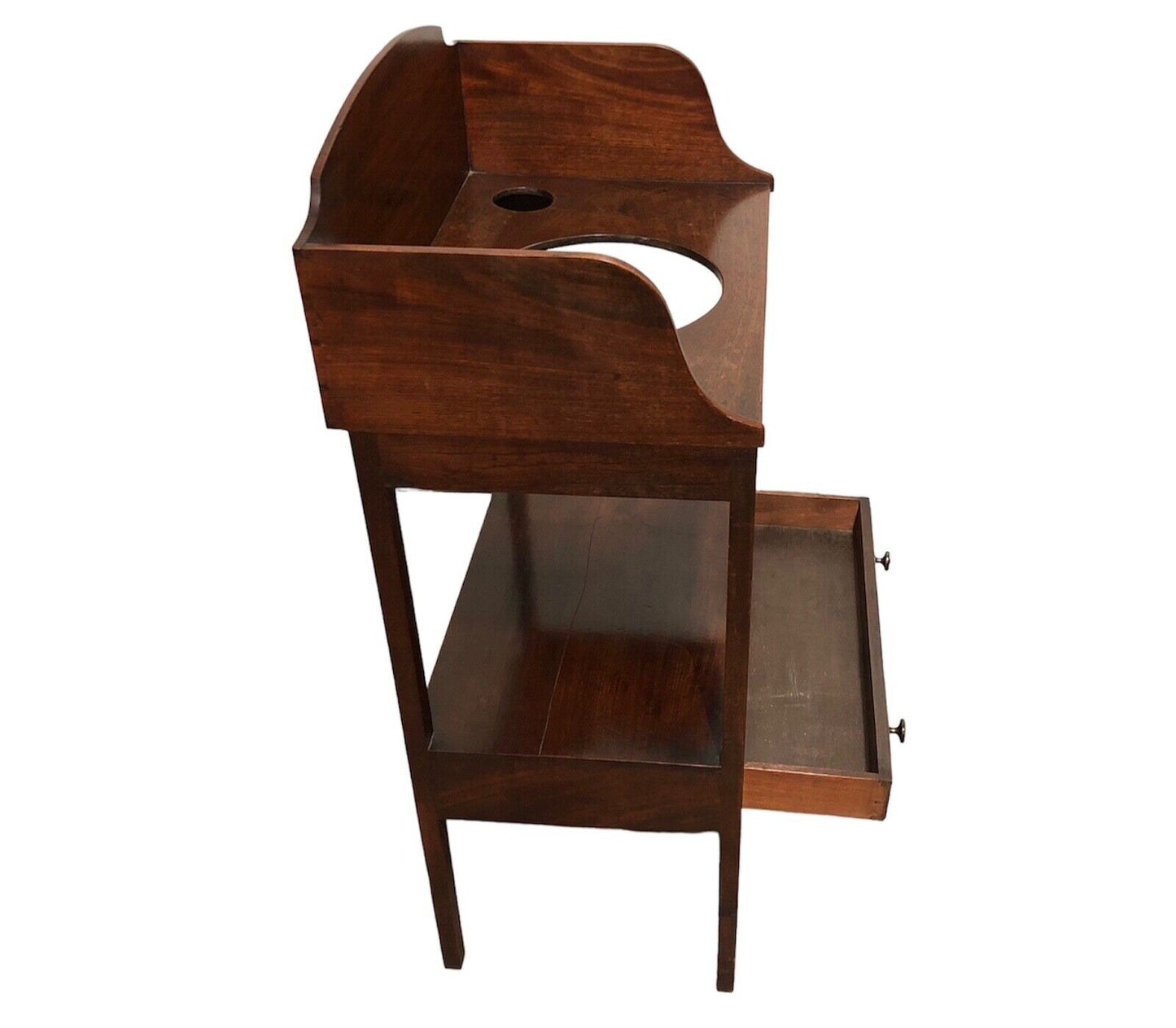 000750....Handsome Georgian Mahogany Washstand With Drawer