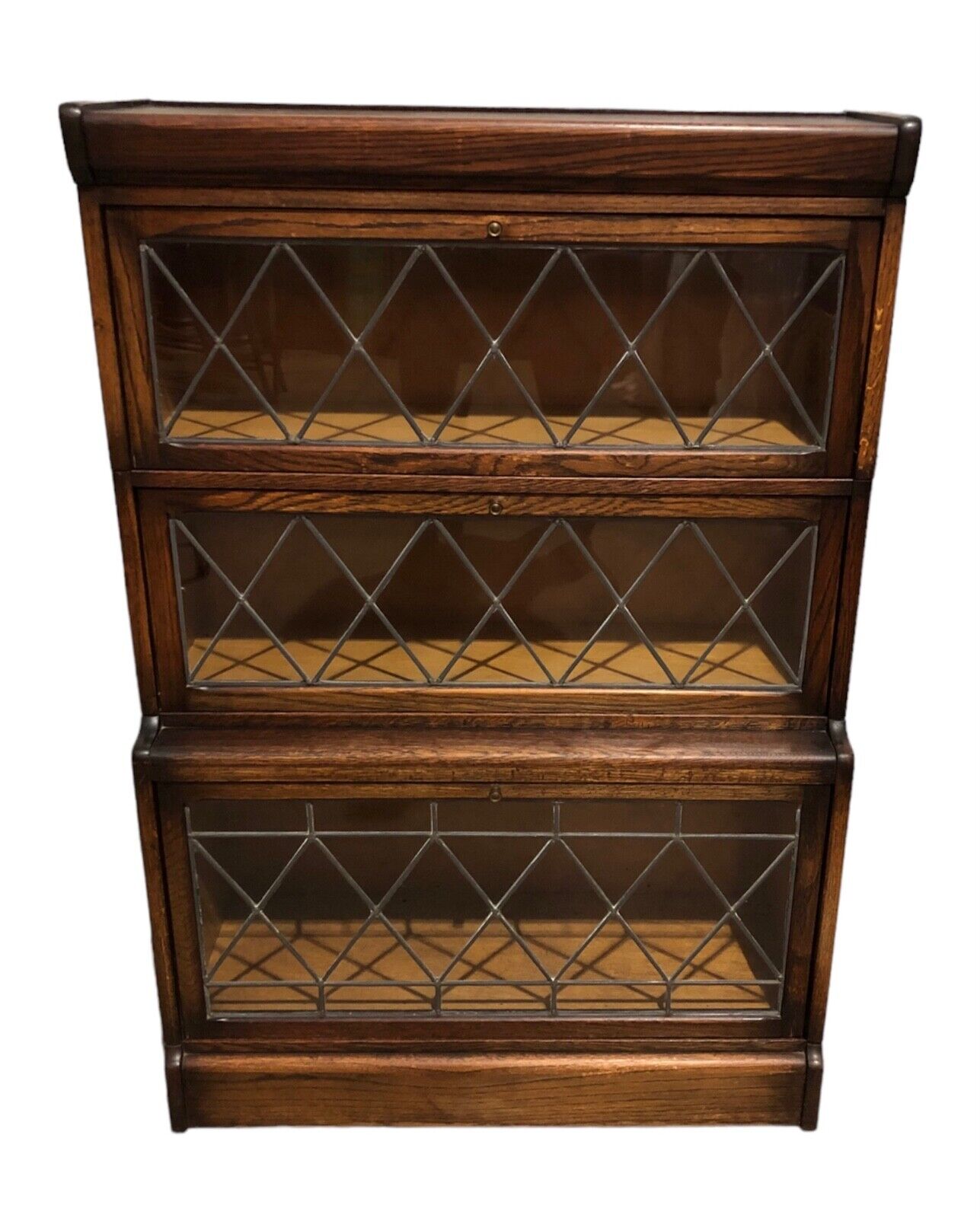 000777....Handsome Vintage Barristers Style Bookcase / Stacking Glazed Bookshelves