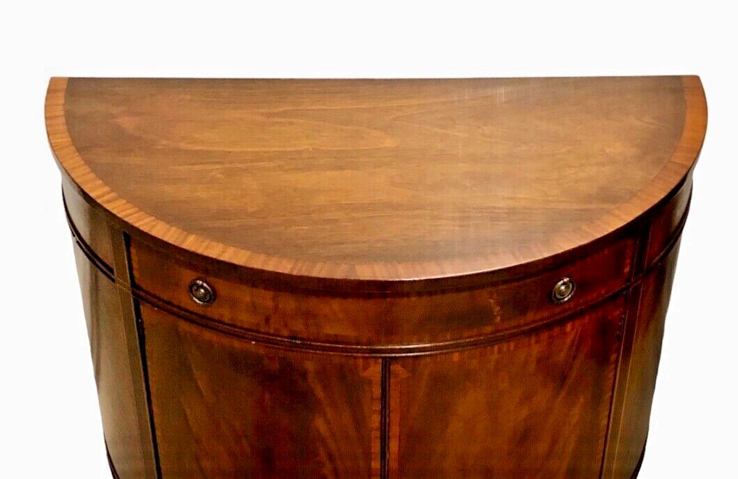 000807....Handsome Vintage Mahogany Demi Lune Side / Drinks Cabinet ( sold )