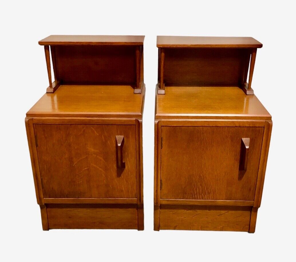 000806....Two Retro G Plan Oak Bedside Cabinets / Bedside Tables ( sold )
