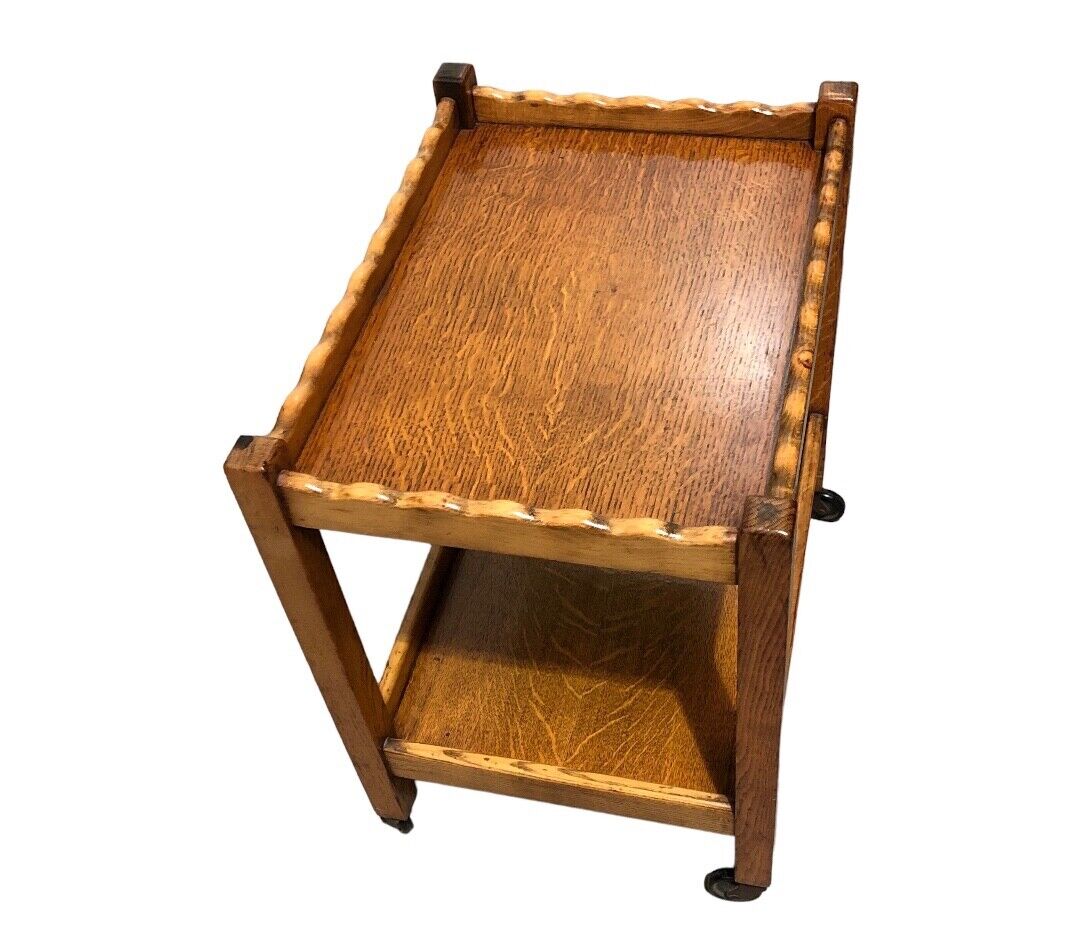 000784....Handsome Small Vintage Trolley / Side Table / Bedside Table ( sold )