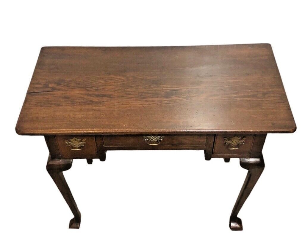 000801....Handsome Antique Oak Lowboy / Writing Table